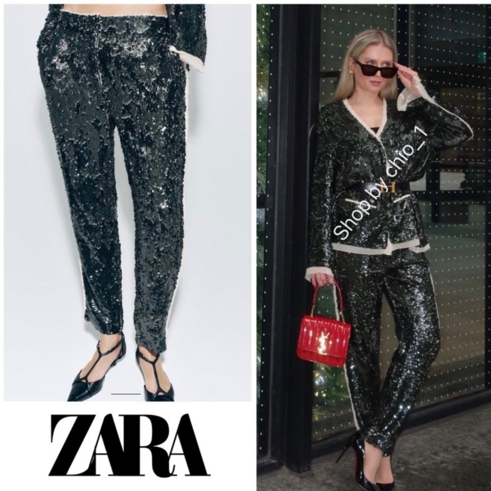 ZARA SEQUIN PANTS ZW COLLECTION 
ZARA WOMAN COLLECTION bloggers favorite